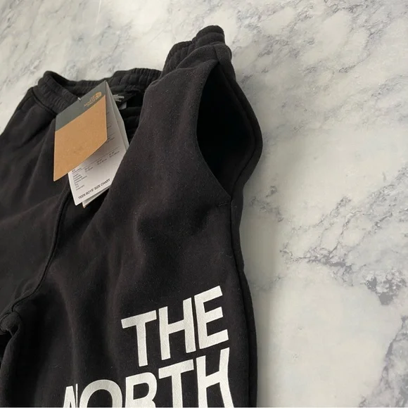 NEW THE NORTH FACE Boys Black Camp Fleece Jogger Pants Athletic Comfy Bottoms - Picture 4 of 15
